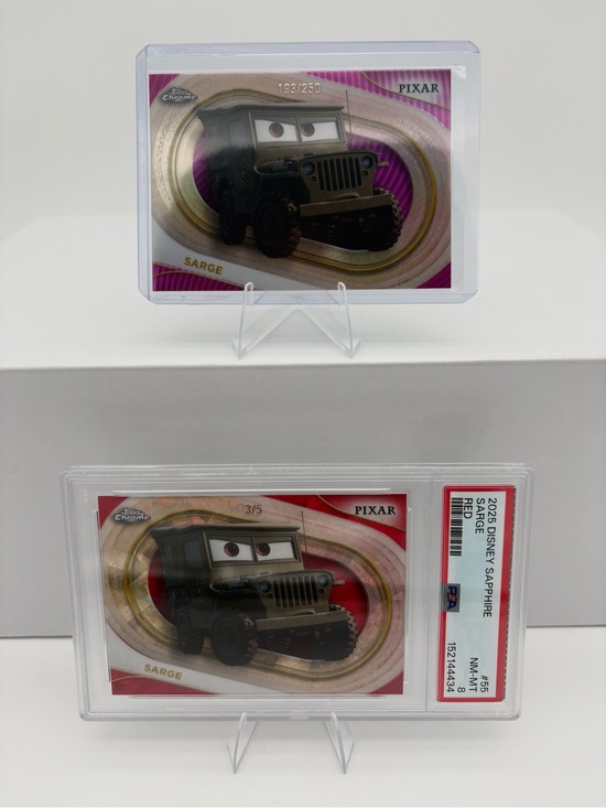 Topps Other - Topps Chrome Disney Sarge Red Sapphire 3/5 PSA 8 & Purple Wave Refractor 193/250